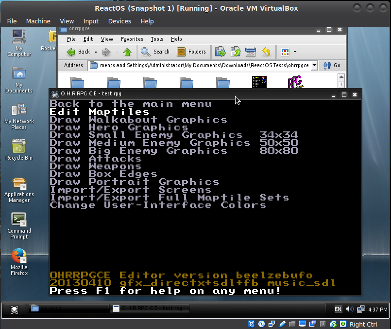 [CORE11050] Add to rapps Game Engine OHRRPGCE ReactOS JIRA